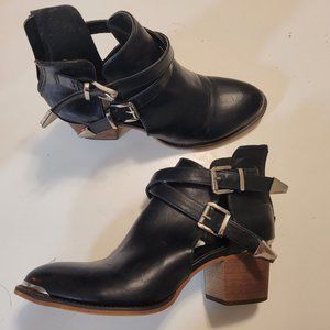 ARider Black Western Booties / Boots, 8.5 with Double Buckle